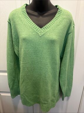 Cato Light Green V-Neck Sweater